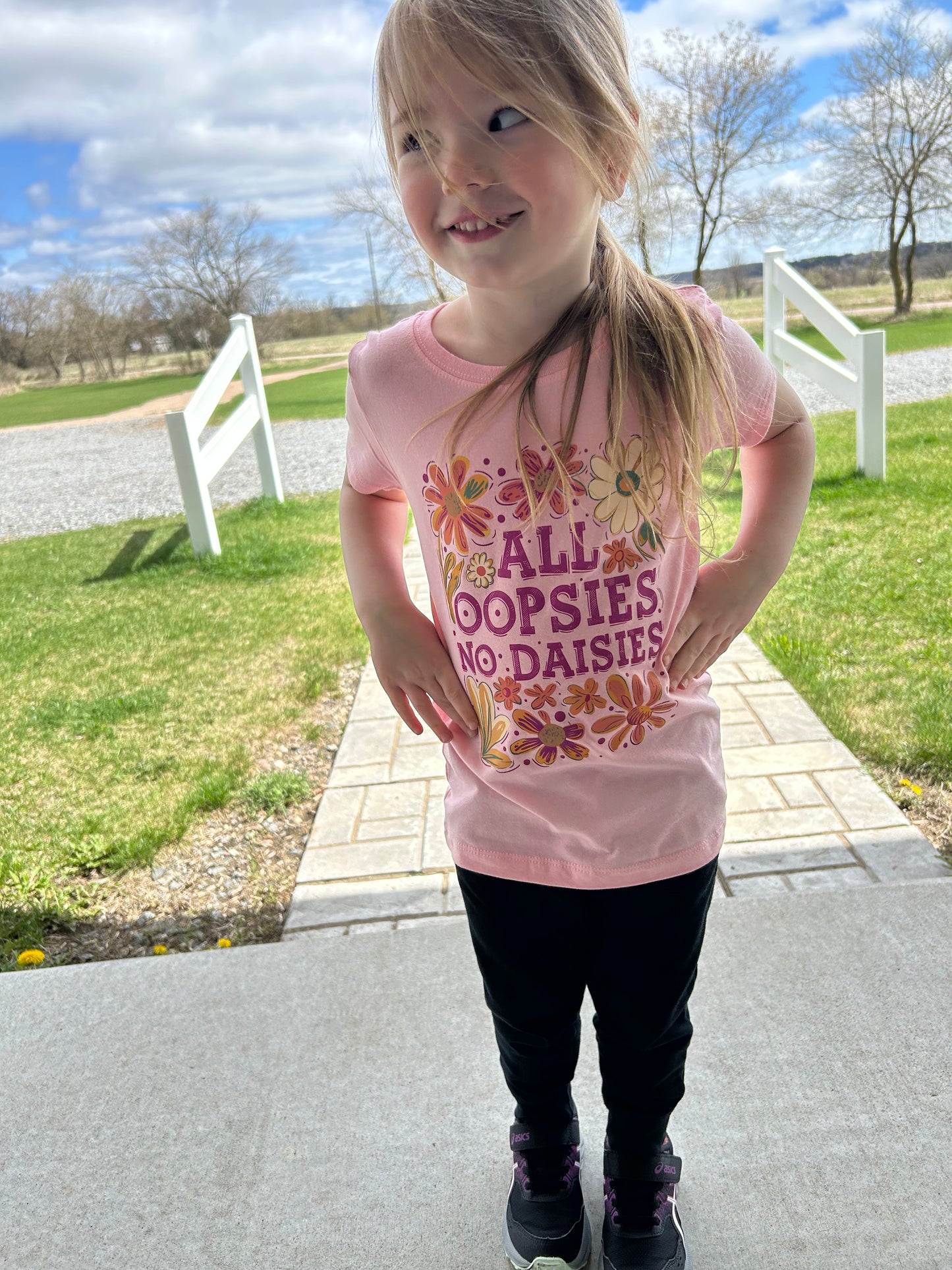 ALL OOPSIES NO DAISIES -Short Sleeve Youth GIRLS